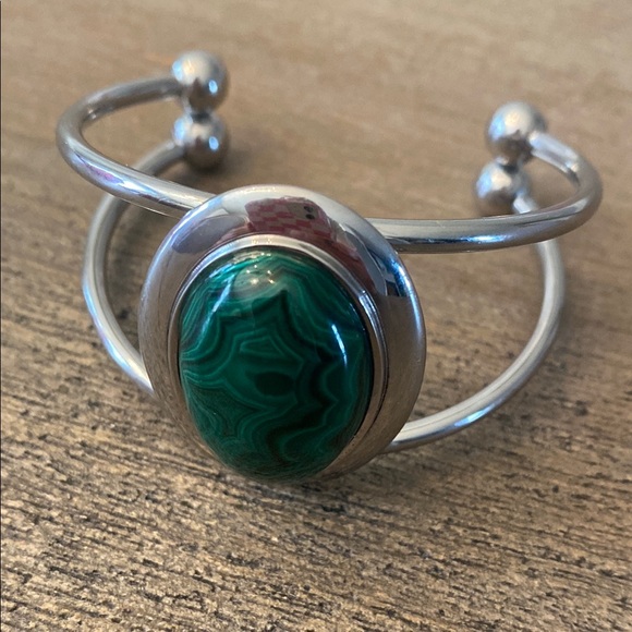 Discontinued Evil Pawn Malachite Cuff Bracelet - Picture 1 of 9